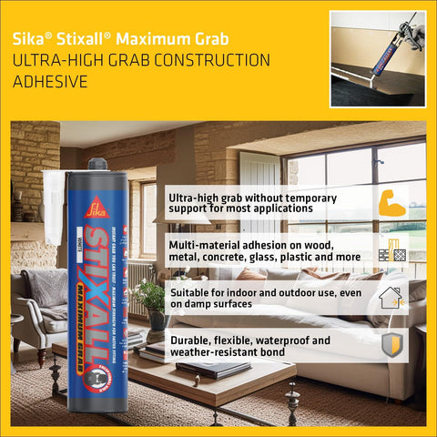 Sika Stixall Maximum Grab Adhesive White 290ml