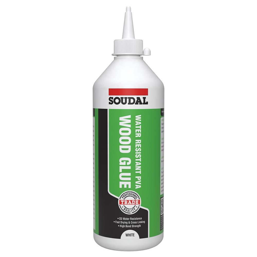 Soudal D3 Water Resistant Wood Adhesive PVA White 1L