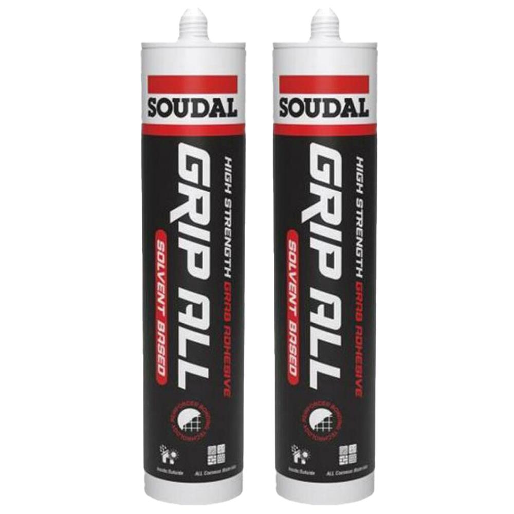 Soudal Grip All Solvent Based White 290ml Twin Pack