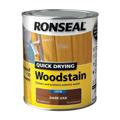 Ronseal Quick Drying Woodstain Dark Oak Satin 750ml