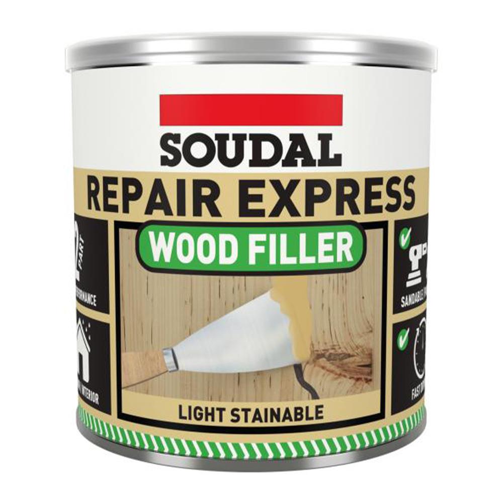 Soudal Repair Express Two Part Wood Filler Light Stainable 1500g