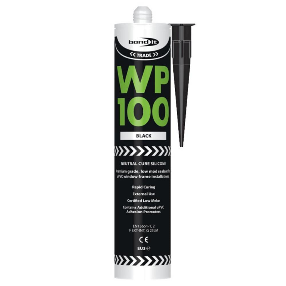 Bond It WP100 Premium Neutral Cure Oxime Silicone Sealant Black EU4
