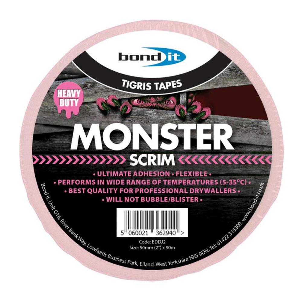 Bond It Monster Scrim Drywall Tape Pink 48mm x 90m