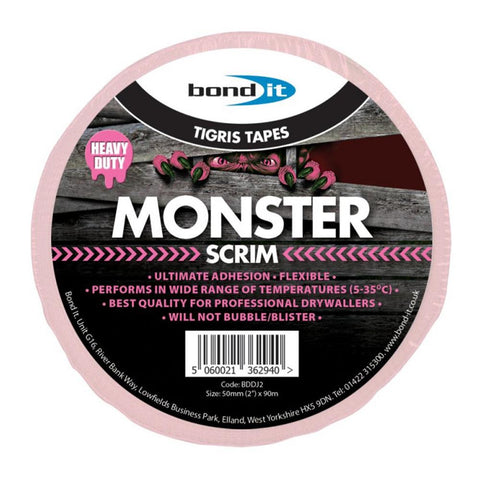 Bond It Monster Scrim Drywall Tape Pink 48mm x 90m