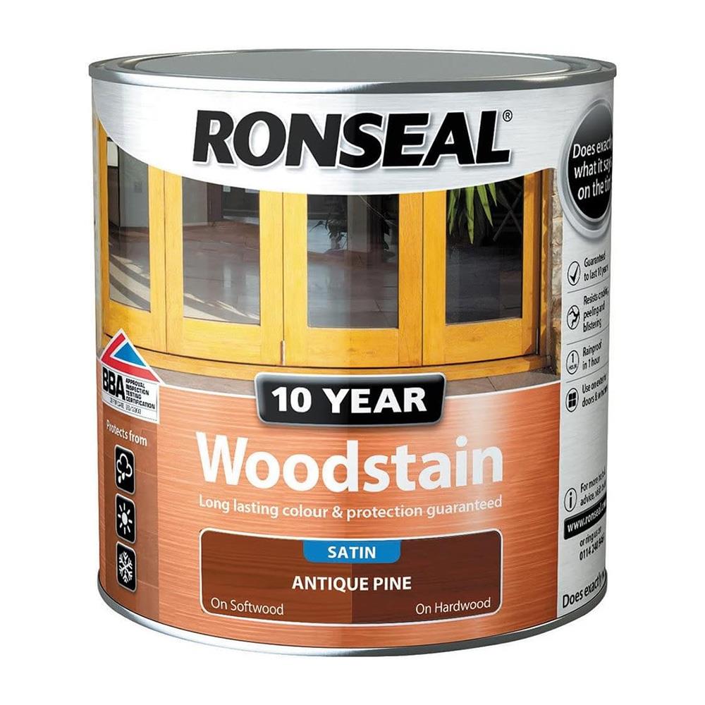 Ronseal 10 Year Wood Stain Satin Antique Pine 750ml