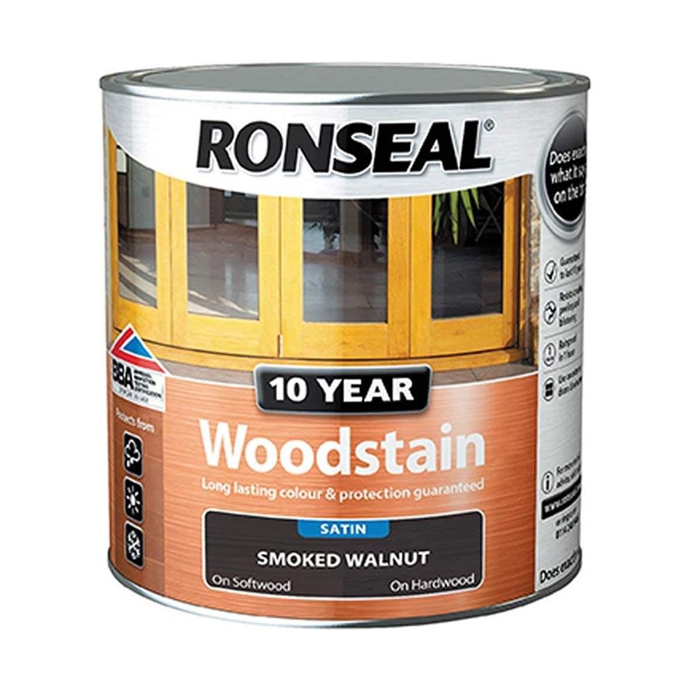 Ronseal 10 Year Wood Stain Satin Smoked Walnut 250ml