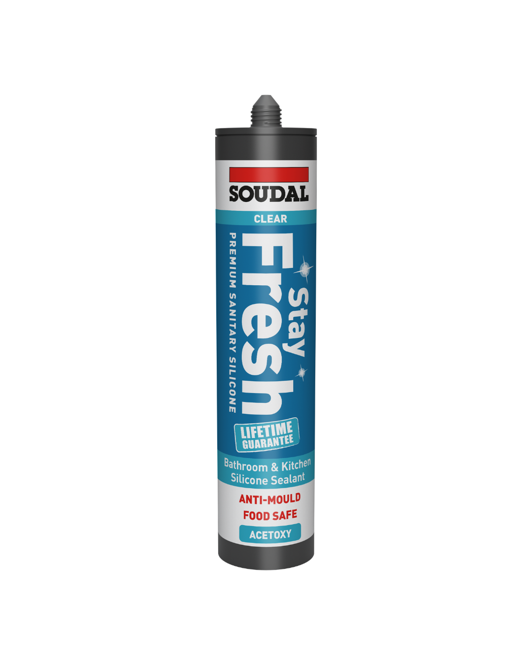 Soudal Stay Fresh Acetoxy Anti-Mould Sealant Clear 290ml