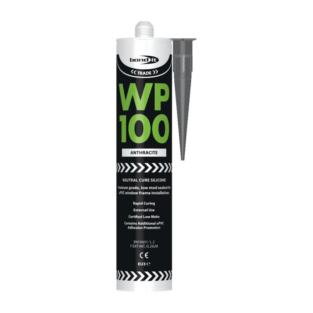 Bond It WP100 Premium Neutral Cure Oxime Silicone Sealant Anthracite EU3