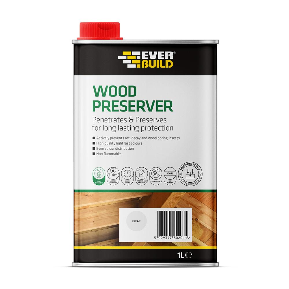 Everbuild Lumberjack Wood Preserver Clear 1 Litre