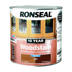 Ronseal 10 Year Wood Stain Satin Oak 250ml