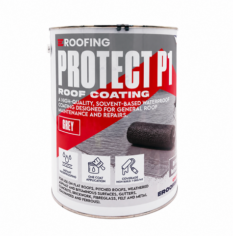 Protect P1 Grey 5kg – One-Coat Fibre Reinforced Roof Coating