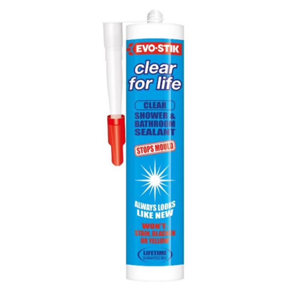 Evo-Stik Clear For Life Shower & Bathroom Sealant Clear 290ml