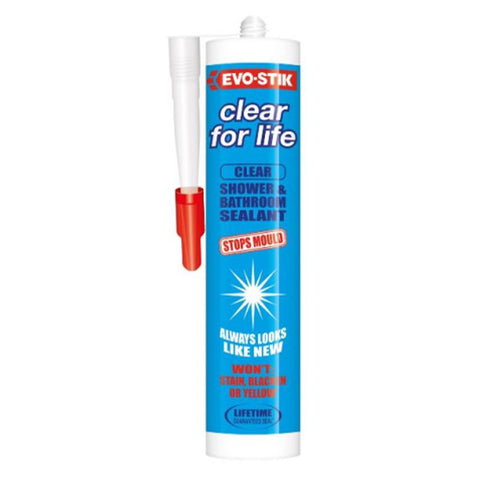 Evo-Stik Clear For Life Shower & Bathroom Sealant Clear 290ml
