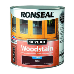 Ronseal 10 Year Wood Stain Satin Teak 250ml