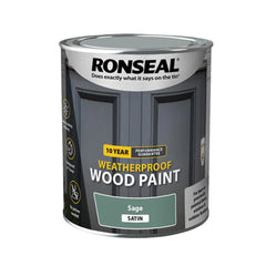 Ronseal 10 Year Weatherproof Wood Paint Satin Sage 750ml