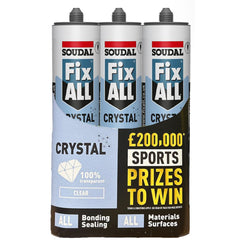 Soudal Fix All Crystal Clear 290ml Pack of 3