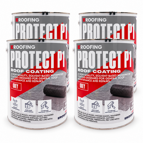 Protect P1 Fibre Reinforced Grey Roof Coating 20kg (4 × 5kg Tins)
