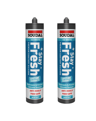 Soudal Stay Fresh Premium Sanitary Sealant Ice White 290ml Twin Pack