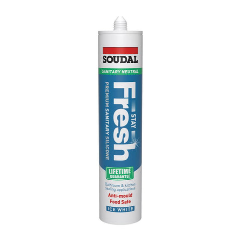 Soudal Stay Fresh Sanitary Silicone Sealant White 300ml