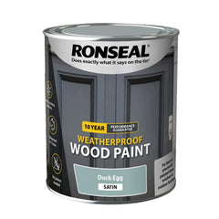 Ronseal 10 Year Weatherproof Wood Paint Satin Duck Egg 750ml