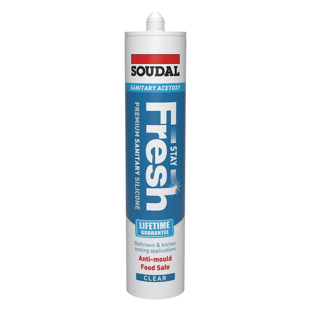 Soudal Stay Fresh Acetoxy Anti-Mould Sealant Clear 290ml