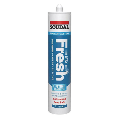 Soudal Stay Fresh Acetoxy Anti-Mould Sealant Clear 290ml