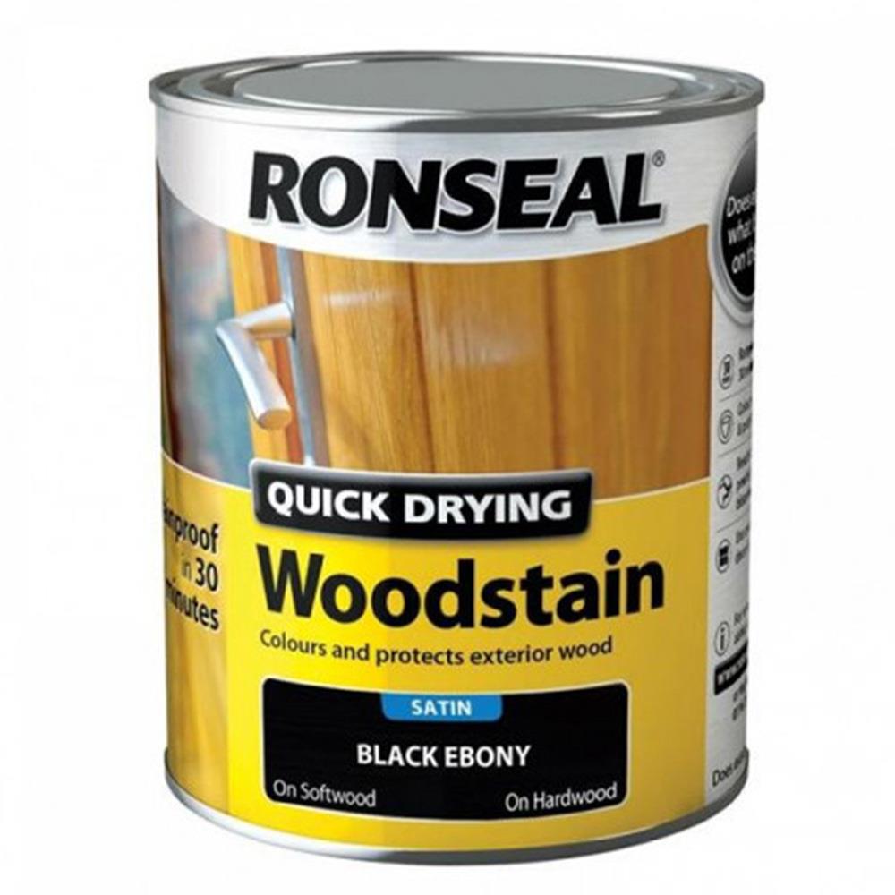 Ronseal Quick Drying Woodstain Satin Ebony 250ml
