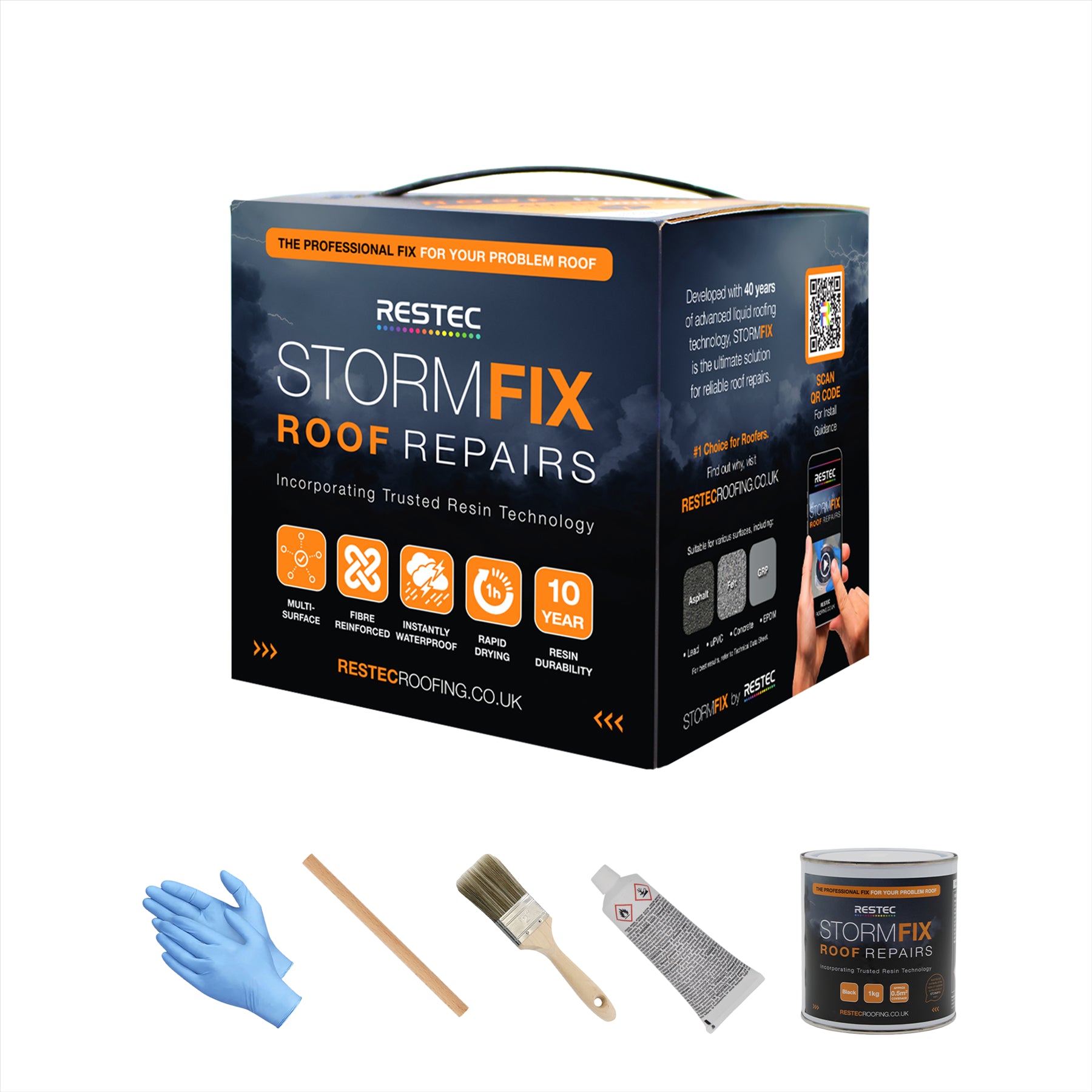 StormFix by Restec – Instant Waterproof Roof Repair Kit - All-in-One Solution