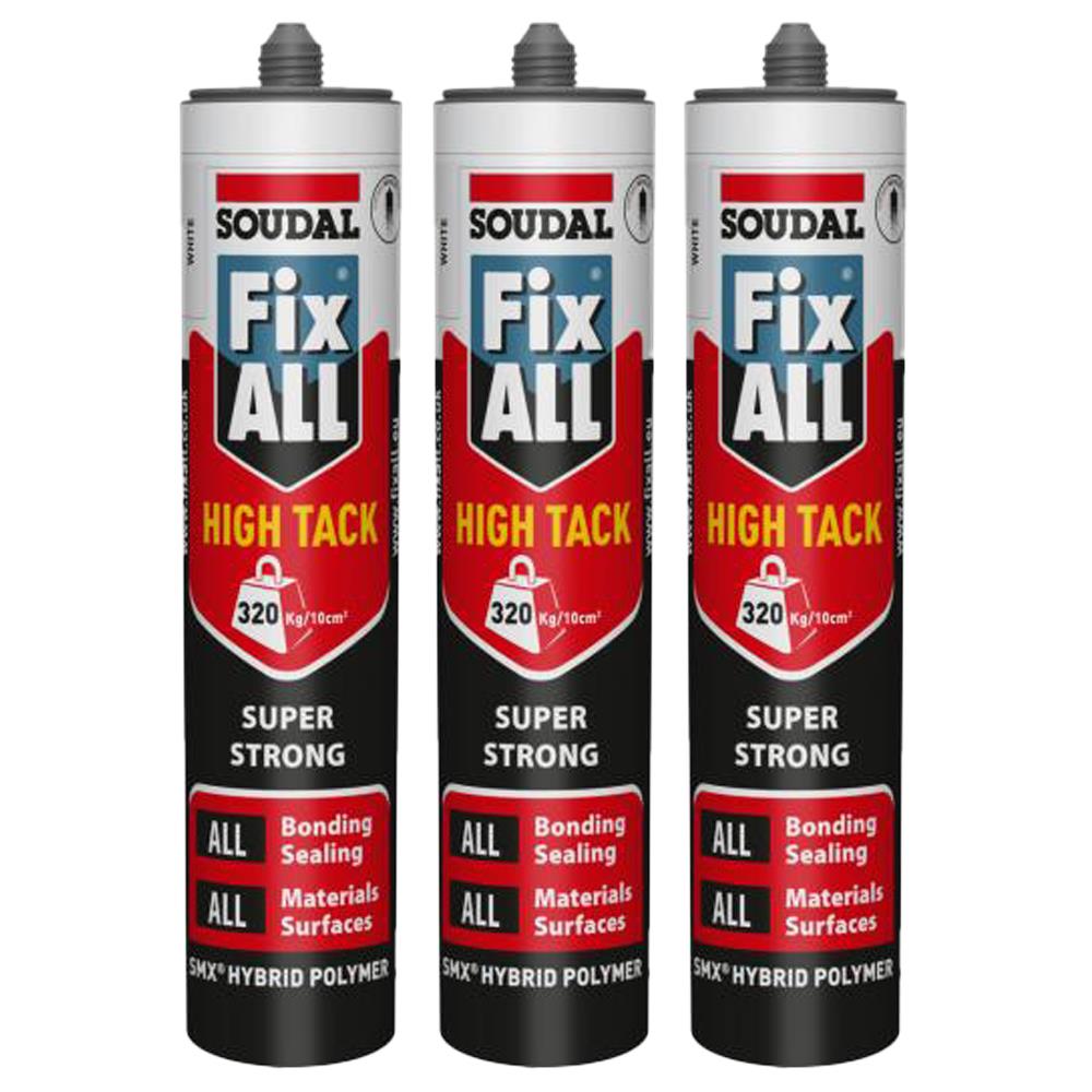 Soudal Fix All High Tack White 290ml Pack of 3