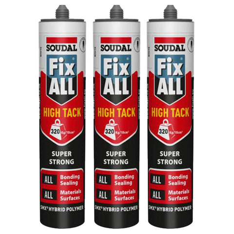 Soudal Fix All High Tack White 290ml Pack of 3