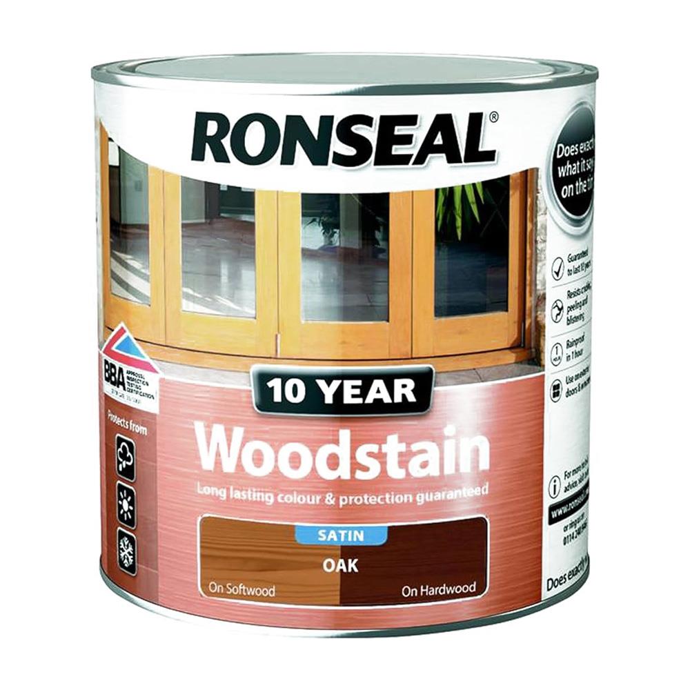 Ronseal 10 Year Wood Stain Satin Oak 2.5L