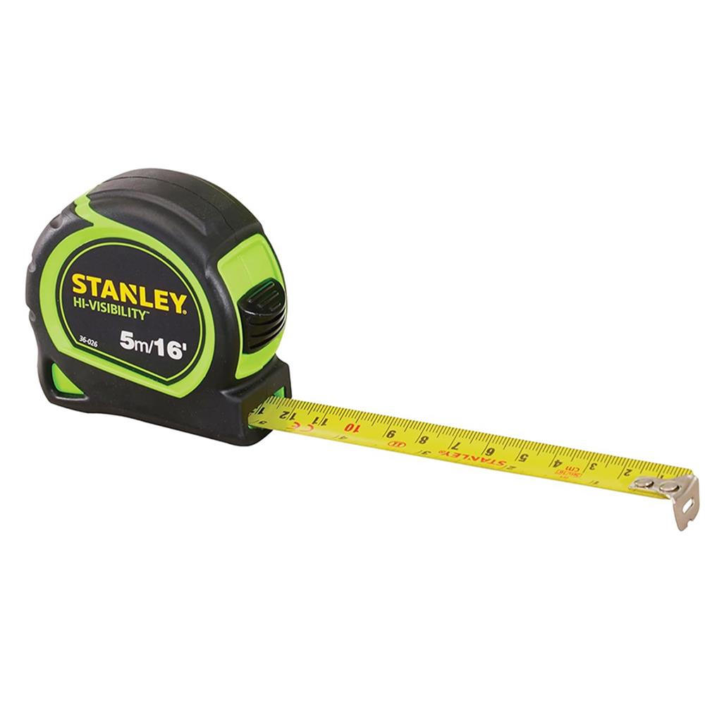 Stanley Hi-Viz Tylon Tape Measure 5m/Ex19mm