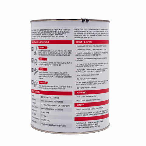 Protect P1 Grey Fibre Reinforced Roof Coating 10kg (2 × 5kg Tins)