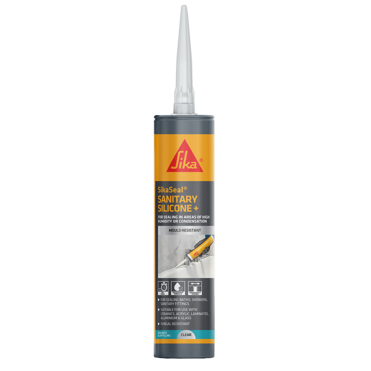 Sika SikaSeal Sanitary Silicone + Clear 295 ML