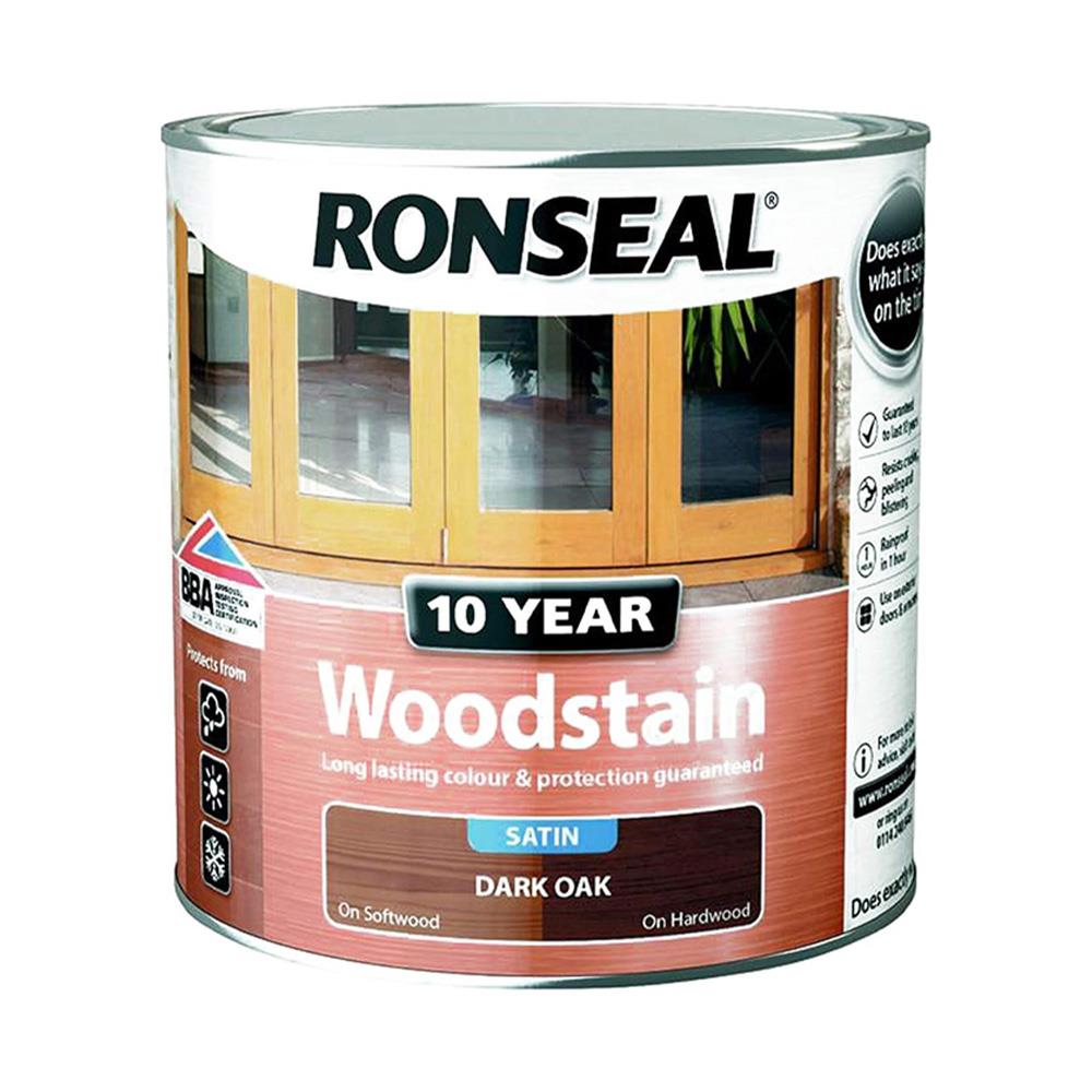 Ronseal 10 Year Wood Stain Satin Dark Oak 750ml