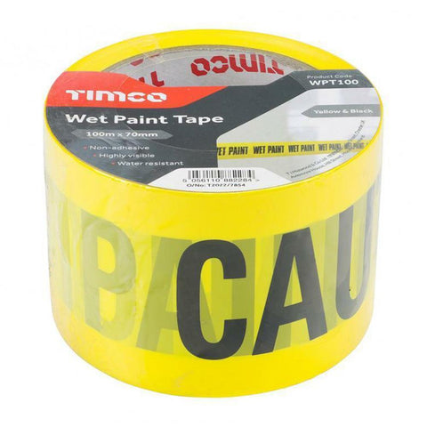 Timco High Visibility Wet Paint Tape 70mm x 100m