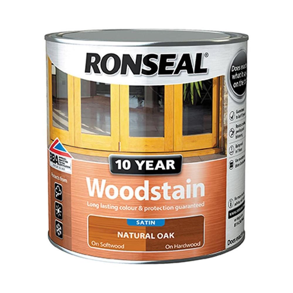 Ronseal 10 Year Wood Stain Satin Natural Oak 2.5L