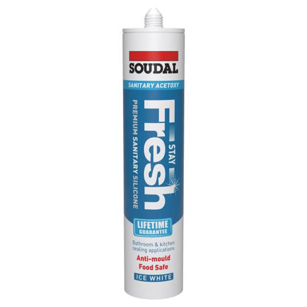 Soudal Stay Fresh Acetoxy Anti-Mould Sealant Ice White 290ml