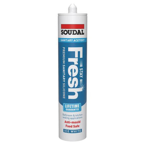 Soudal Stay Fresh Acetoxy Anti-Mould Sealant Ice White 290ml
