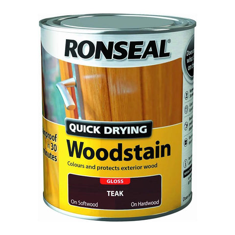 Ronseal Quick Drying Woodstain Gloss Teak 750ml