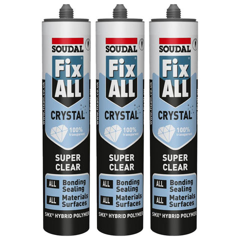 Soudal Fix All Crystal Clear 290ml Pack of 3