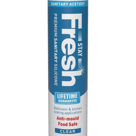 Soudal Stay Fresh Premium Sanitary Sealant Clear 290ml Twin Pack