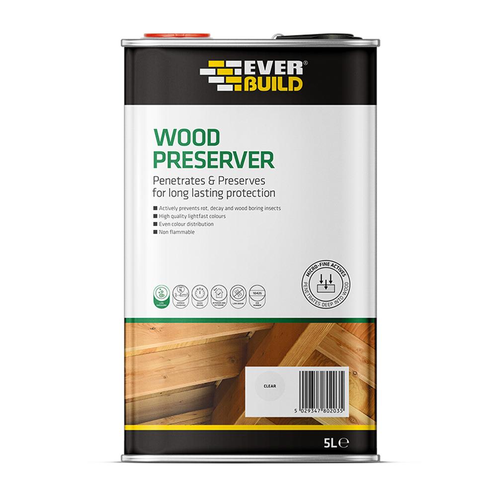 Everbuild Lumberjack Wood Preserver Clear 5 Litres