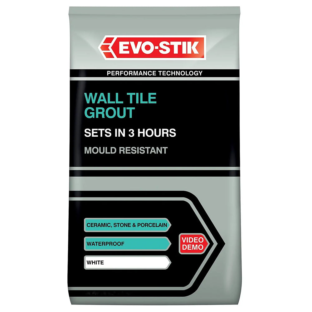 Evo-Stik Wall Tile Grout - White 3kg