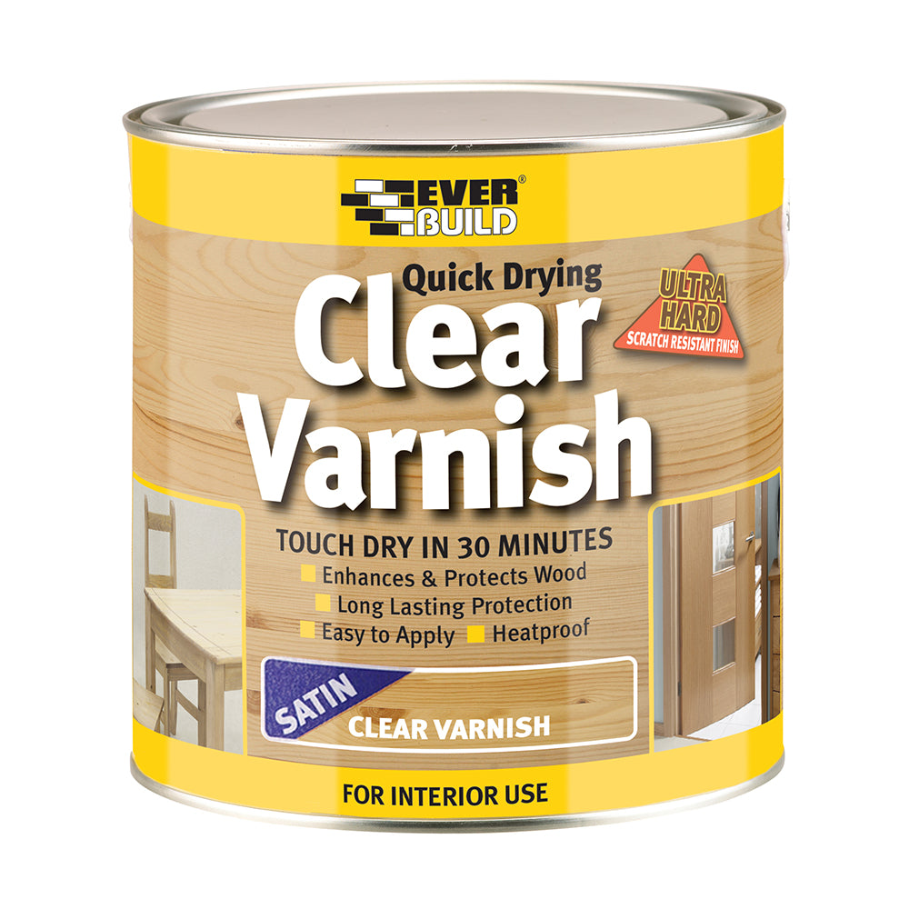 Everbuild Quick Drying Clear Varnish - Satin