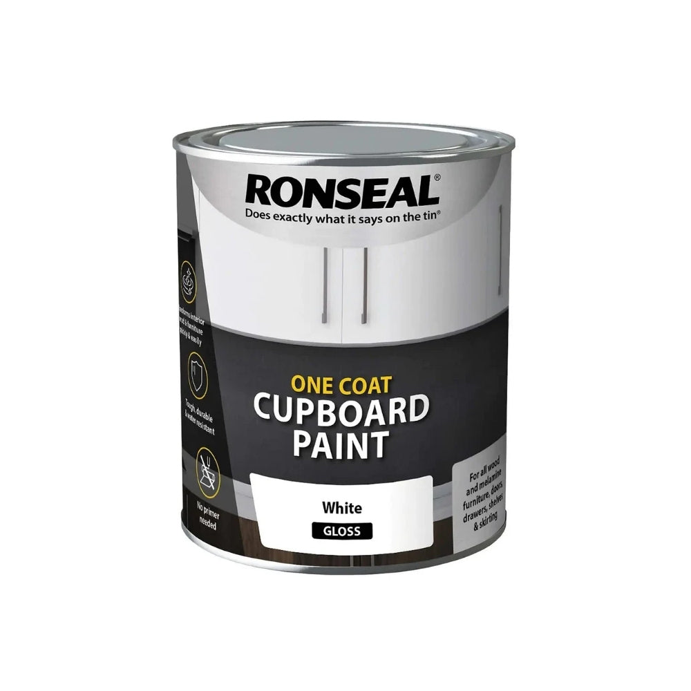 Ronseal One Coat Cupboard Melamine & MDF Paint - Gloss 750ml