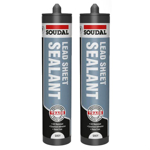 Soudal Lead Sheet Silicone Sealant Grey 290ml Twin Pack