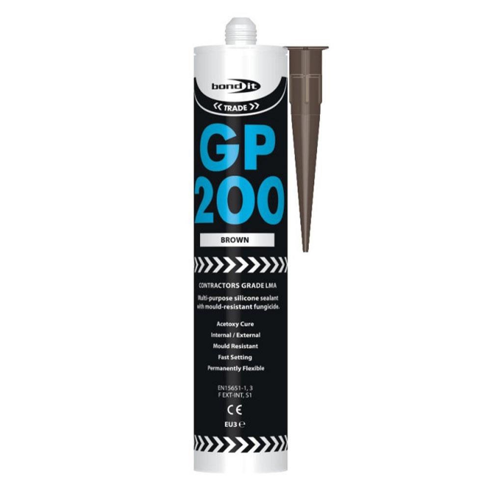 Bond It GP200 General Purpose Silicone Sealant Brown 285ml