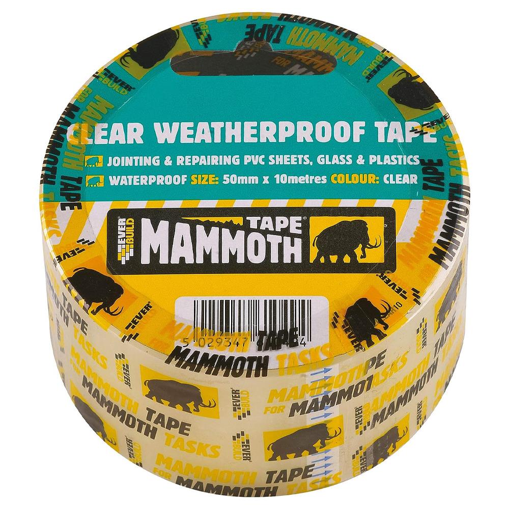 Everbuild Mammoth Weatherproof Tape Clear 50mm x 10m