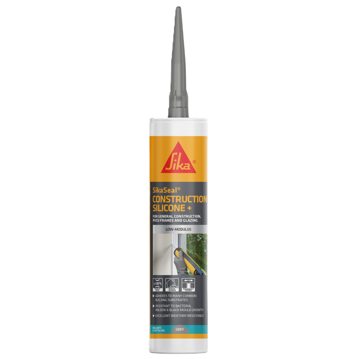 Sika SikaSeal Construction Silicone + grey 295 ML